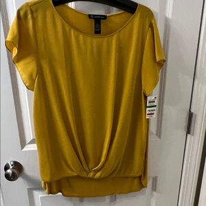 INC International Concepts Mustard Yellow Blouse